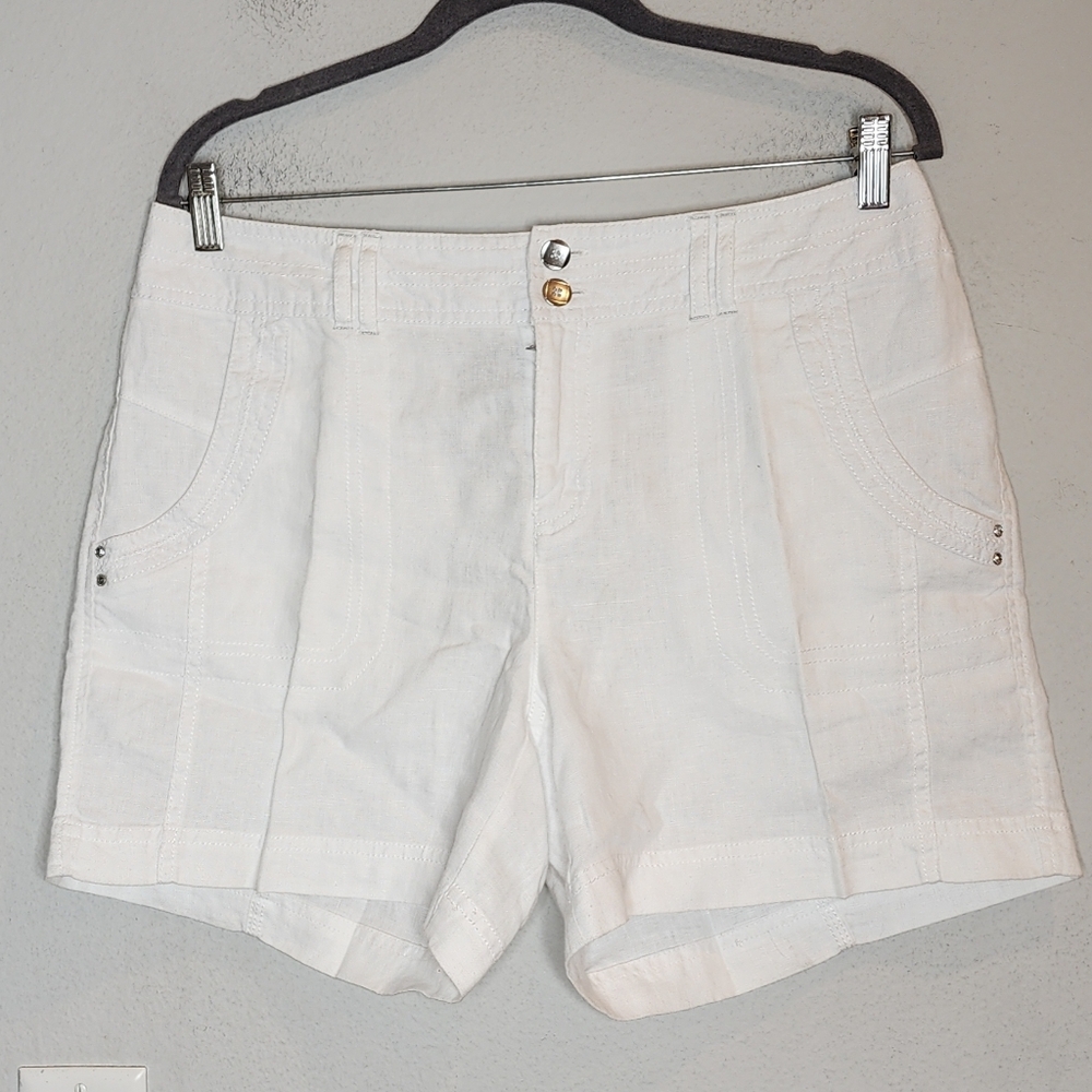 INC Linen White 5" Shorts women's size 8